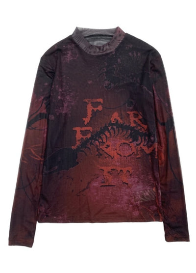 【MICHINNYON】Dark Braid Design Art Illustration Tight Long Sleeve T-Shirt  MY0039