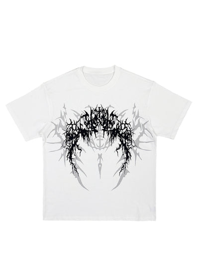 【WETbody】Front devil initial design basic over short sleeve T-shirt  WB0012