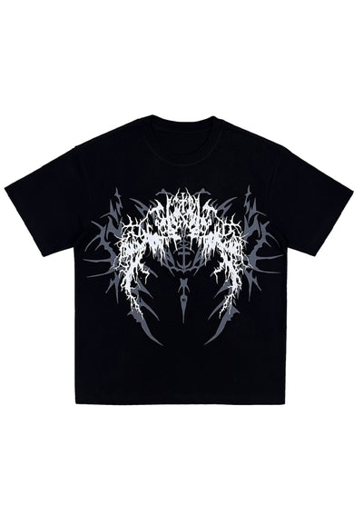 【WETbody】Front devil initial design basic over short sleeve T-shirt  WB0012