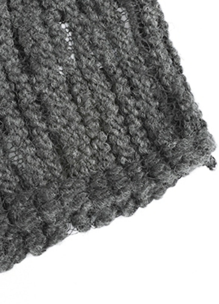 【CUIBUJU】Tight fit thin fabric design damaged knit  CB0056