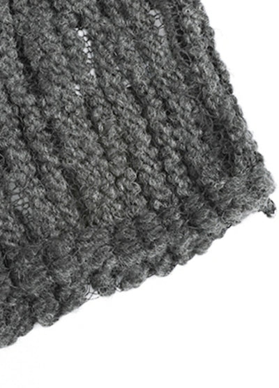 【CUIBUJU】Tight fit thin fabric design damaged knit  CB0056