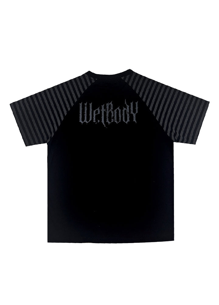 【WETbody】Front Devil Break Subculture Bicolor Design Short Sleeve T-Shirt  WB0016