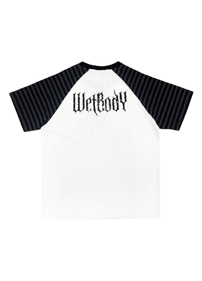 【WETbody】Front Devil Break Subculture Bicolor Design Short Sleeve T-Shirt  WB0016