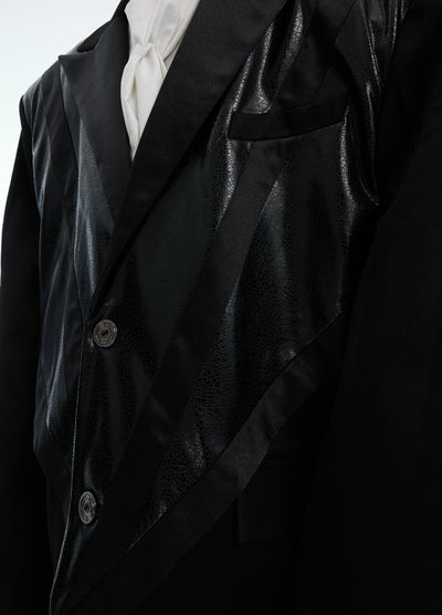 【Culture E】Basic leather-look tailored jacket  CE0179