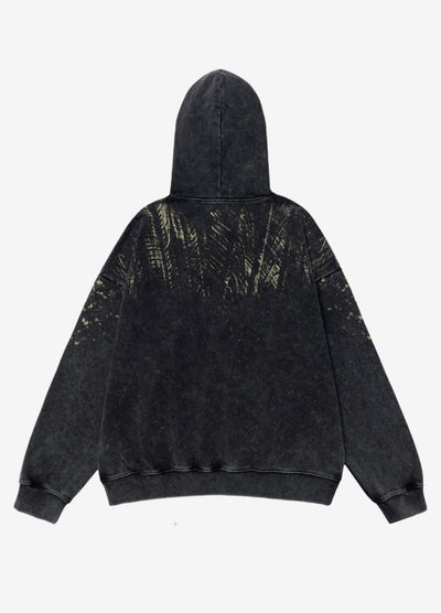 【OVDY】Subculture Paint Grunge Style Over Hoodie  OD0004