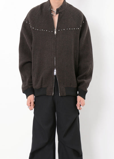 【LUCE GARMENT】Just the right size simple design double zip light jacket  LG0064