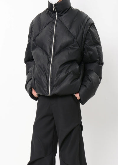 【LUCE GARMENT】Wave line design high mode down jacket  LG0066