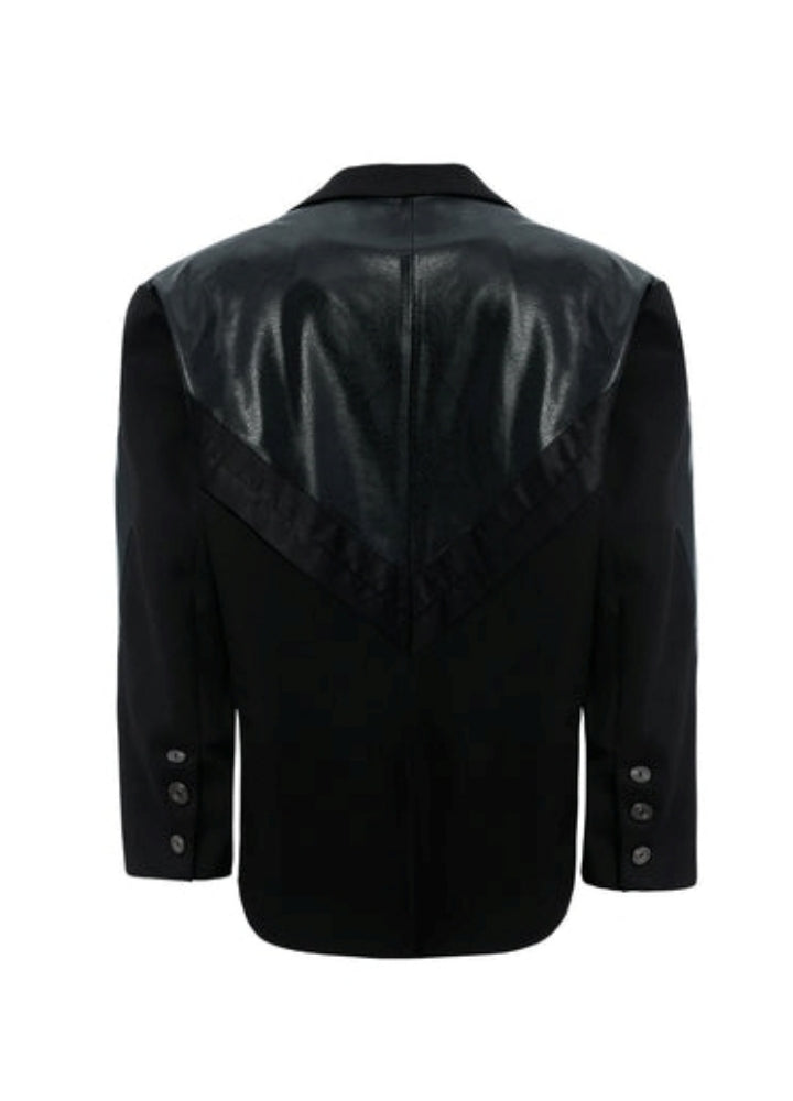 【Culture E】Basic leather-look tailored jacket  CE0179