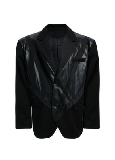 【Culture E】Basic leather-look tailored jacket  CE0179