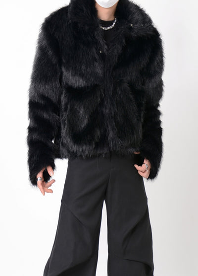 【LUCE GARMENT】Fur multi-design wide short silhouette jacket  LG0065