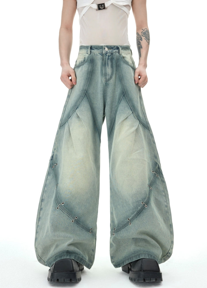 【Culture E】Basic fringe distressed washed denim setup  CE0190