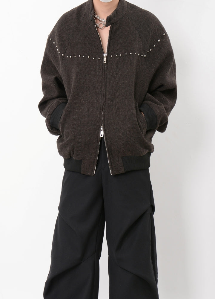 【LUCE GARMENT】Just the right size simple design double zip light jacket  LG0064