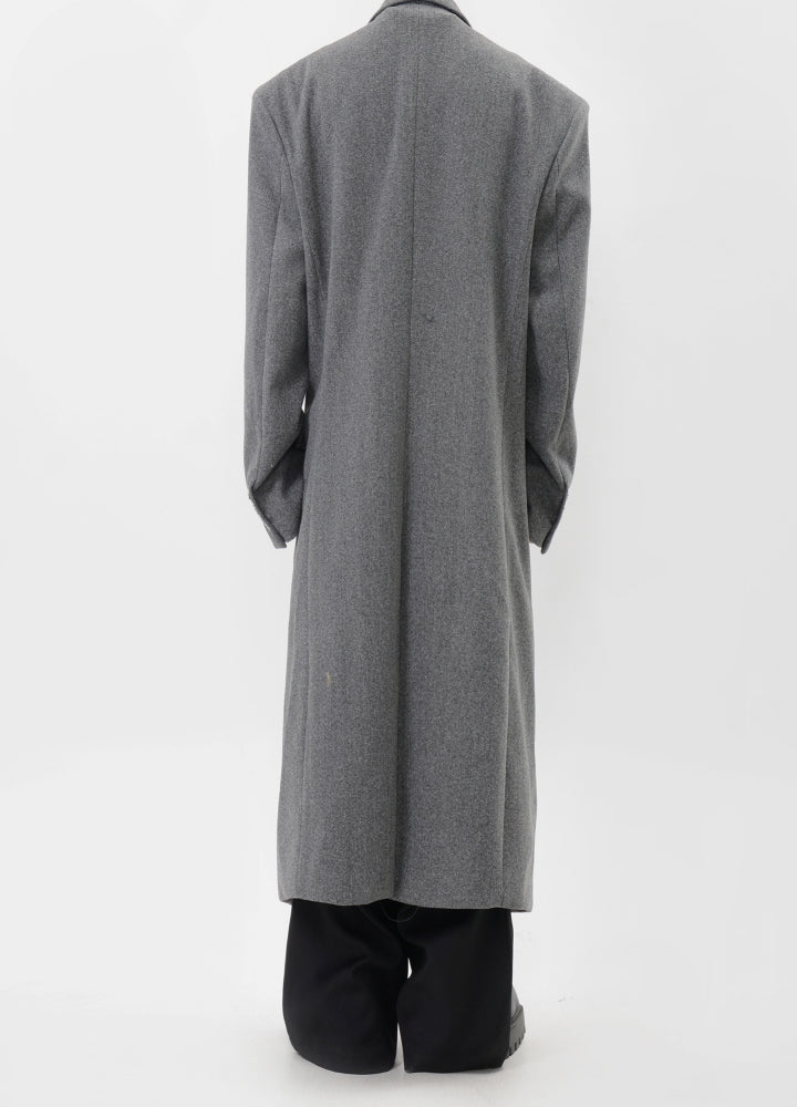 【LUCE GARMENT】Shoulder silver attachment double button coat  LG0072