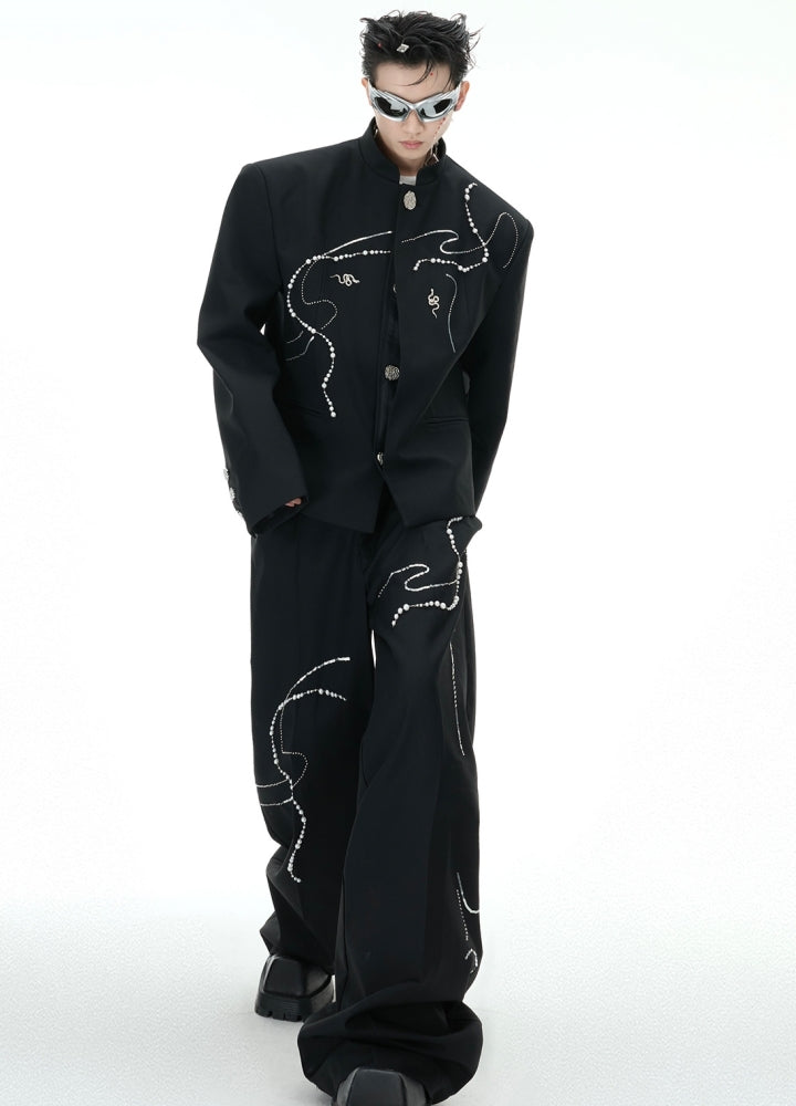 【Culture E】Moonwave multi-design black elegant style set up  CE0181