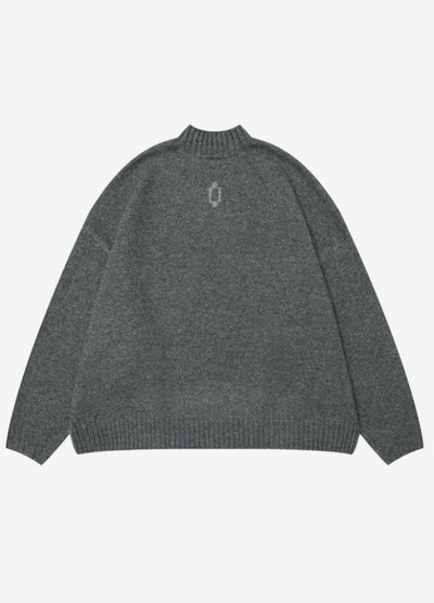 【OVDY】High neck front subculture based grunge mode knit sweater  OD0002