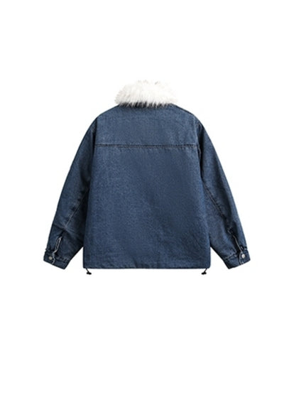 【BLACK BB】Mohair-like design oversized denim jacket  BK0060