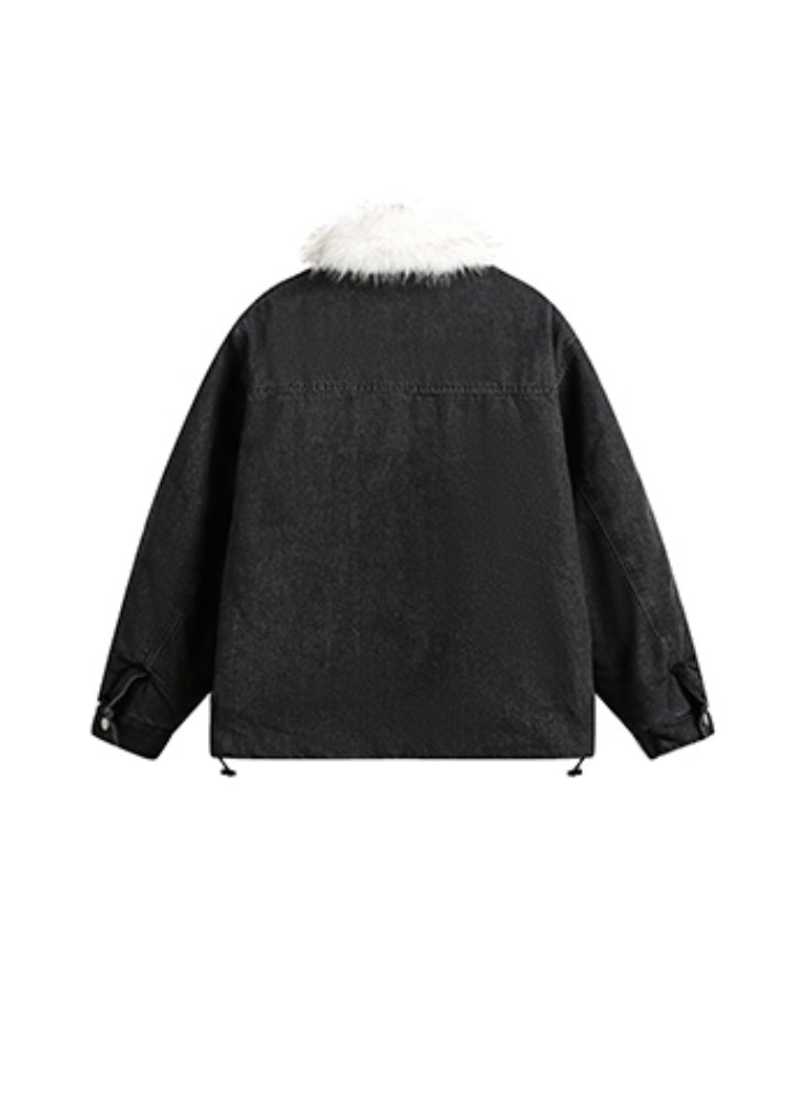 【BLACK BB】Mohair-like design oversized denim jacket  BK0060