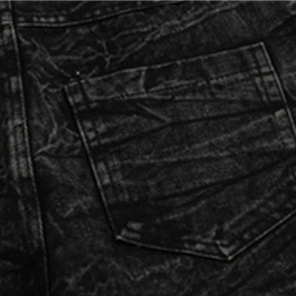 【NIUGULU】Thunder Break Monotone Design Basic Denim Pants  NG0038