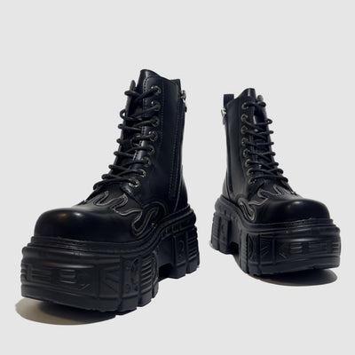 Basic Flame Style Blackness Boots  HL3117