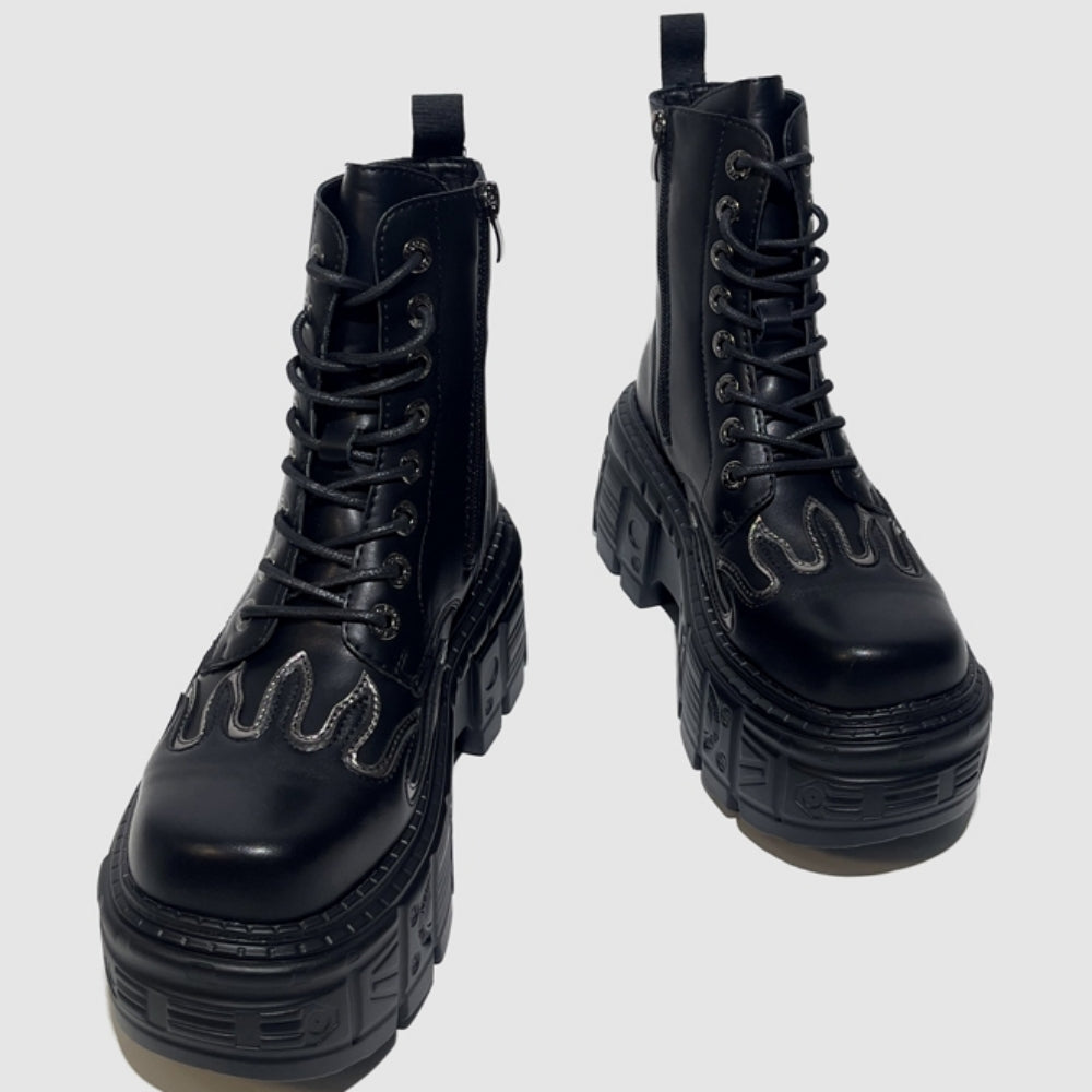 Basic Flame Style Blackness Boots  HL3117