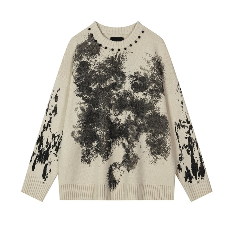 【NIUGULU】Front multi-wash color type knit sweater  NG0040