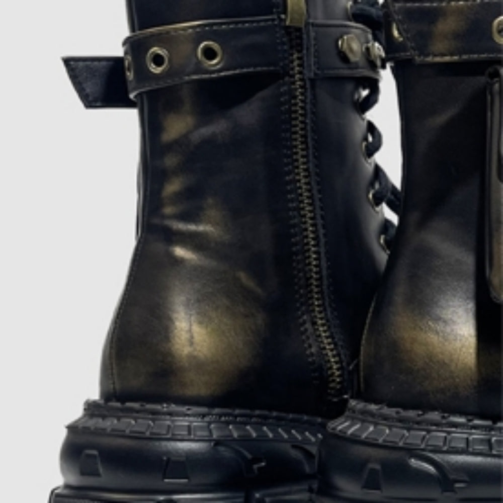 【12/16新作】Gold Classic Design Vintage Random Boots  HL3116