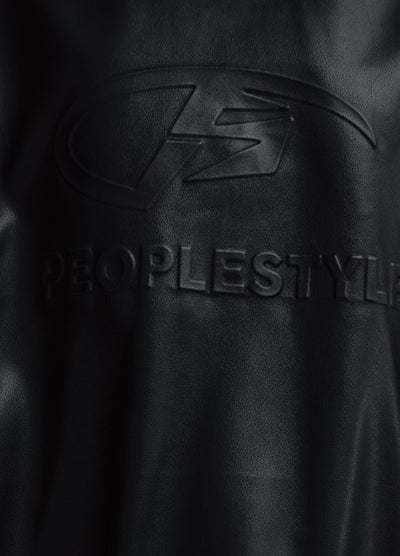 【People Style】High leather design oversized silhouette pullover hoodie  PS0054