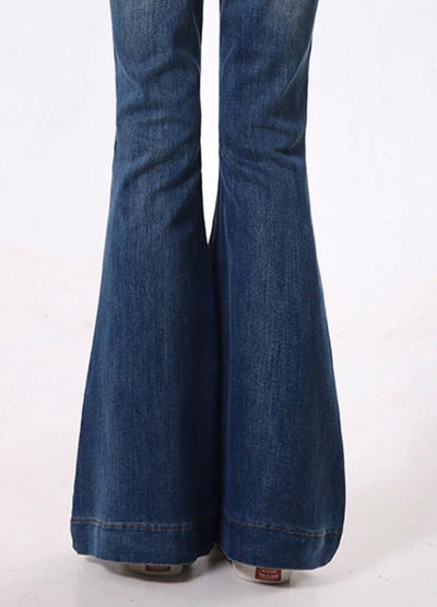 【Rayohopp】Simple color sharpness flare silhouette denim pants  RH0134