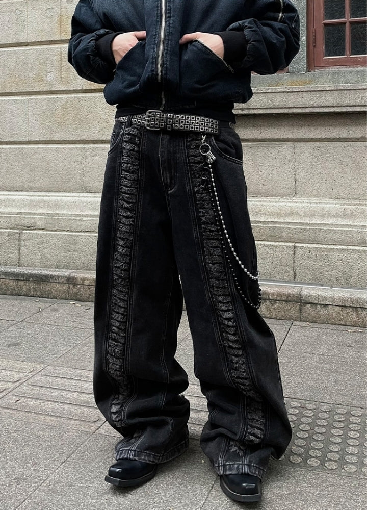 【DARKFOG】Front special damage design line over denim pants  DF0052