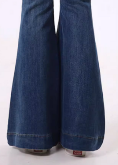 【Rayohopp】Simple color sharpness flare silhouette denim pants  RH0134