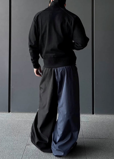 【DARKFOG】Side line design monotone color tuck silhouette pants  DF0048