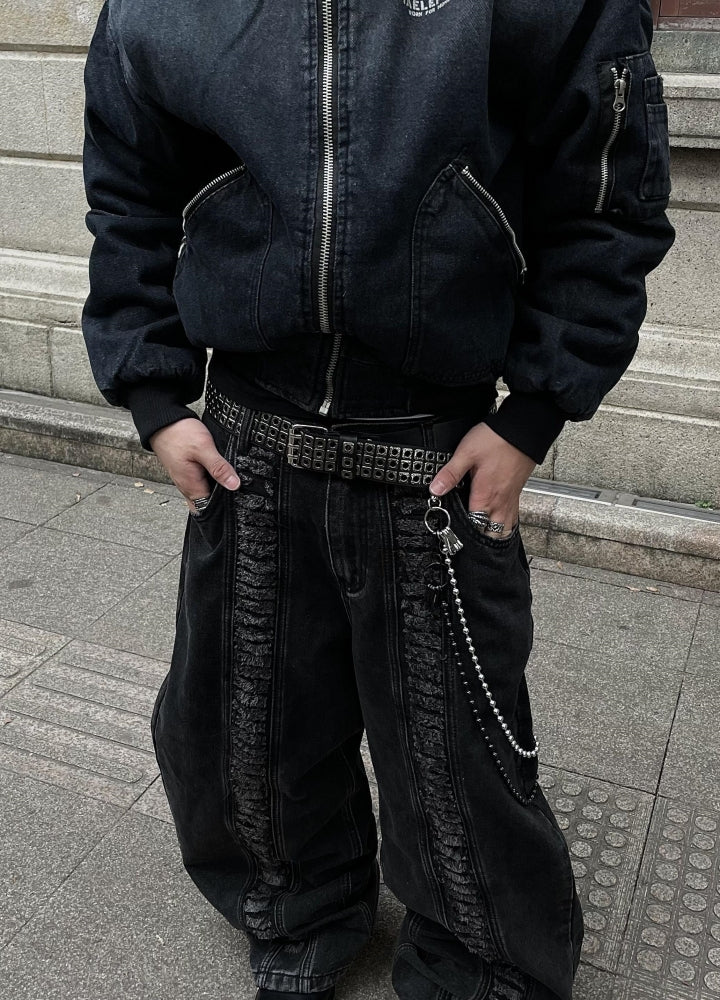 【DARKFOG】Front special damage design line over denim pants  DF0052