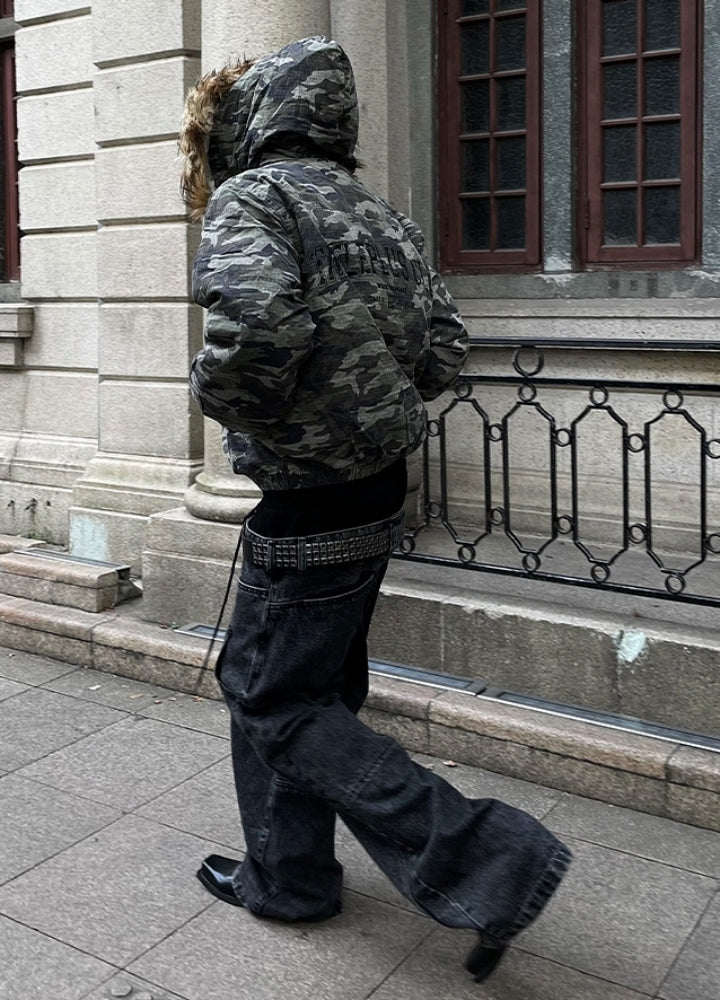 DARKFOG】Fully camouflage fur hoodie silhouette jacket DF0051 – HI 