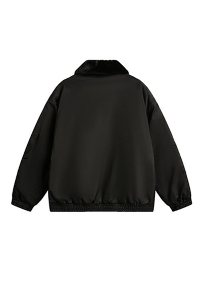 【BLACK BB】Basic regular design front initial jacket  BK0067