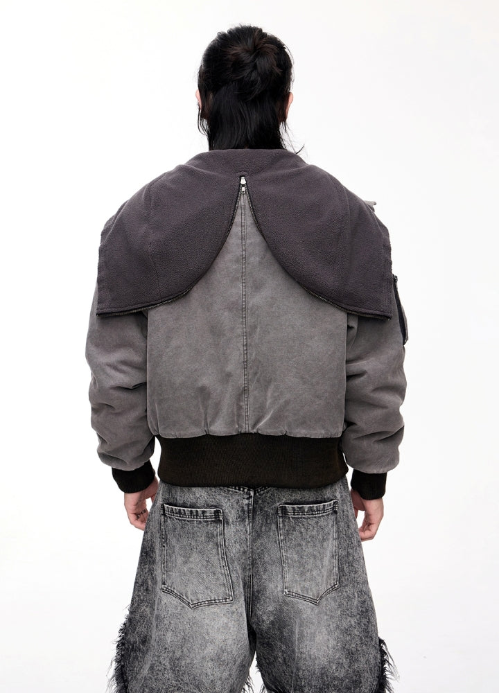 【People Style】3D silhouette gimmick design full zip hoodie jacket  PS0061