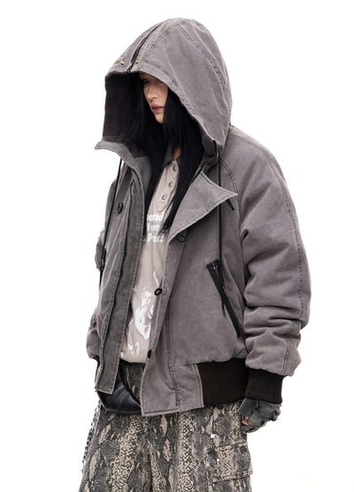 【People Style】3D silhouette gimmick design full zip hoodie jacket  PS0061