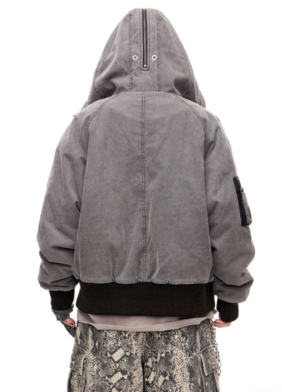 【People Style】3D silhouette gimmick design full zip hoodie jacket  PS0061