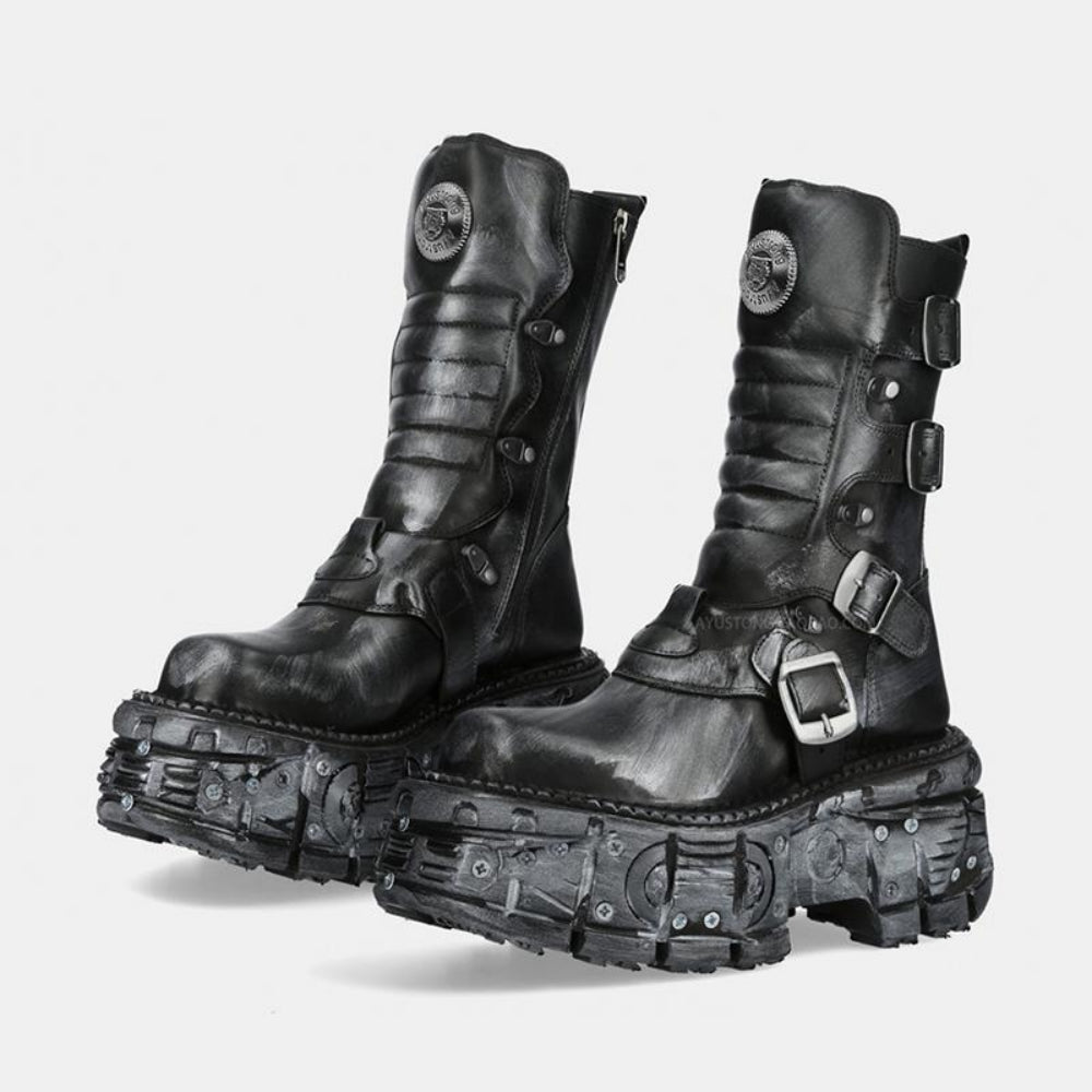 Multi-gimmick belt design high-cut boots  HL3112