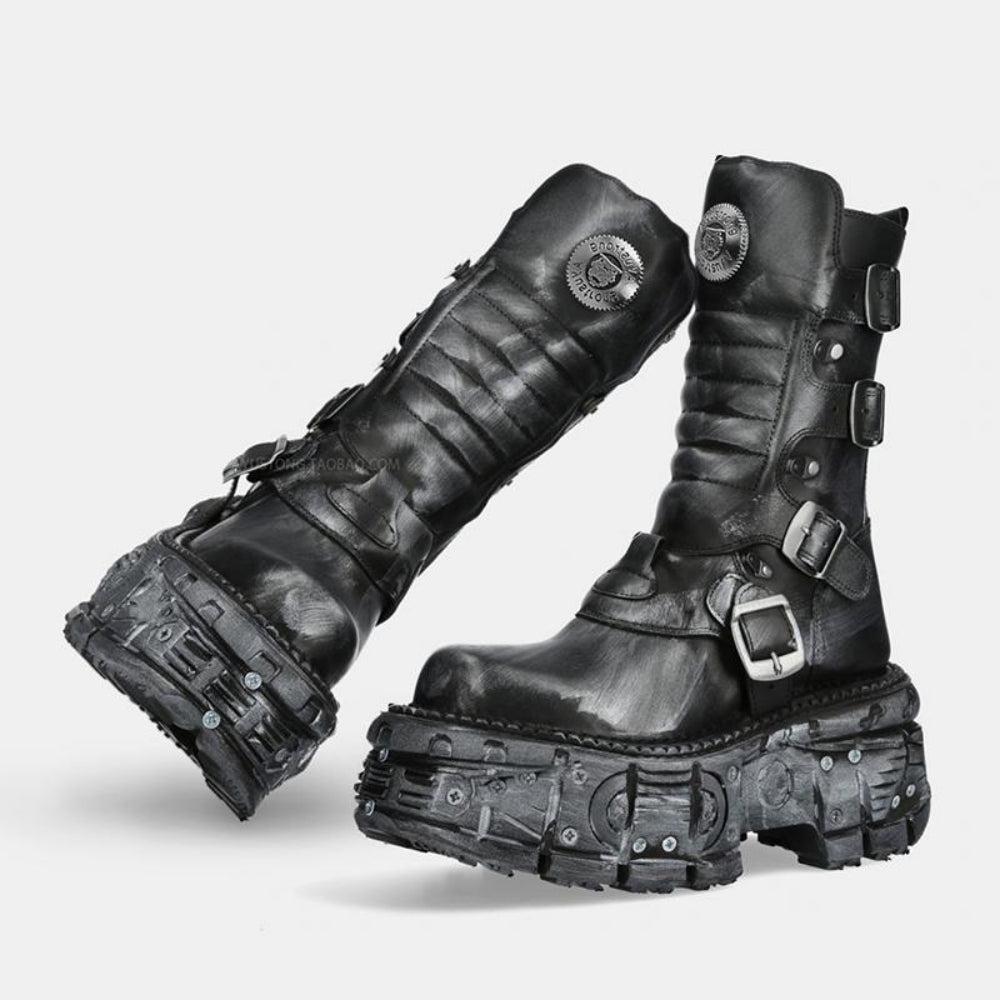 【12/16新作】Multi-gimmick belt design high-cut boots  HL3112