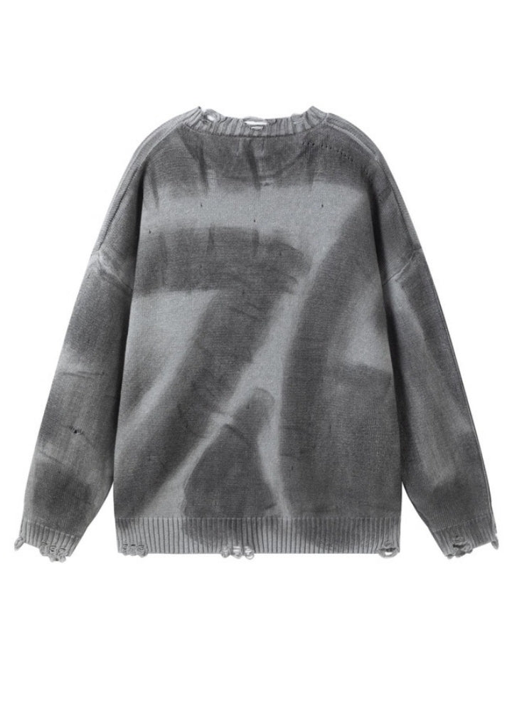 【Mz】Random wave washed knit sweater  MZ0055