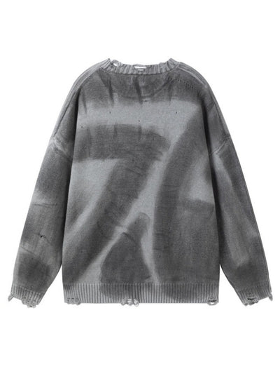 【Mz】Random wave washed knit sweater  MZ0055