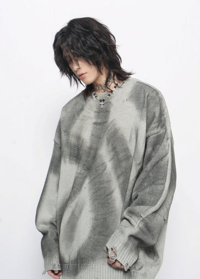 【Mz】Random wave washed knit sweater  MZ0055