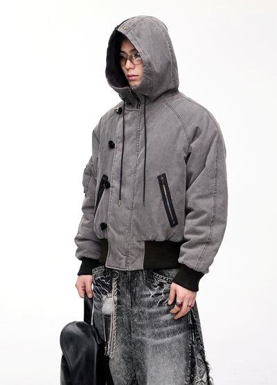 【People Style】3D silhouette gimmick design full zip hoodie jacket  PS0061