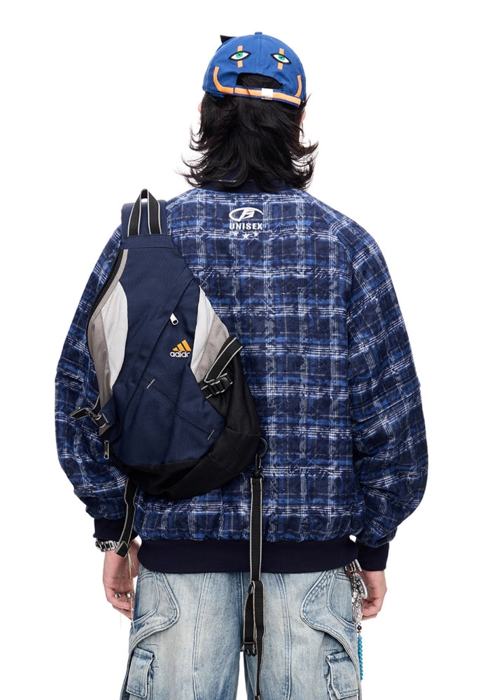 【People Style】Balanced check pattern color point initial design sweatshirt  PS0058