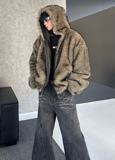 【MARTHENAUT】2way gimmick fur and leather design jacket  MH0060