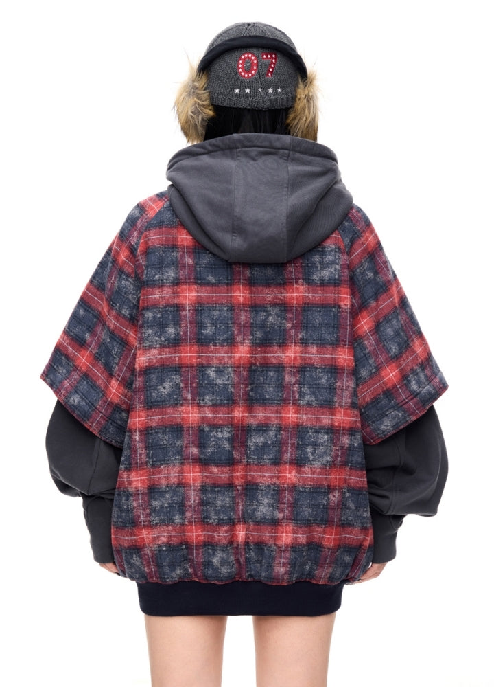 【People Style】Balanced check pattern color point initial design sweatshirt  PS0058