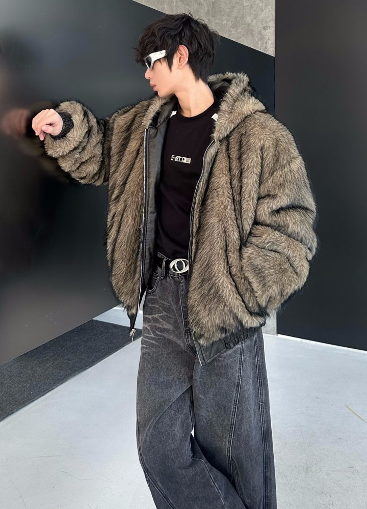 【MARTHENAUT】2way gimmick fur and leather design jacket  MH0060