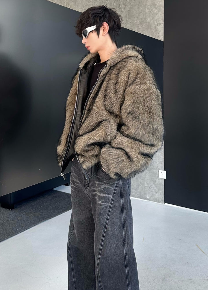 【MARTHENAUT】2way gimmick fur and leather design jacket  MH0060