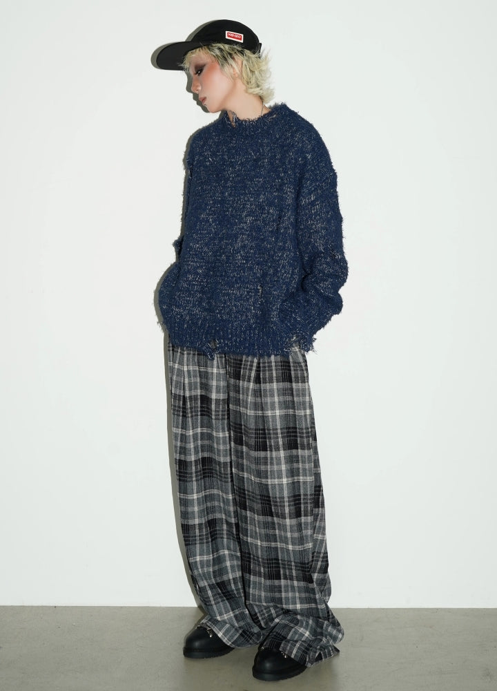 【MICHINNYON】Wide silhouette striped color pants  MY0032