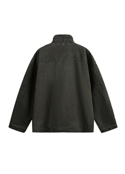 【BLACK BB】Dull navy base denim line loose style jacket  BK0066